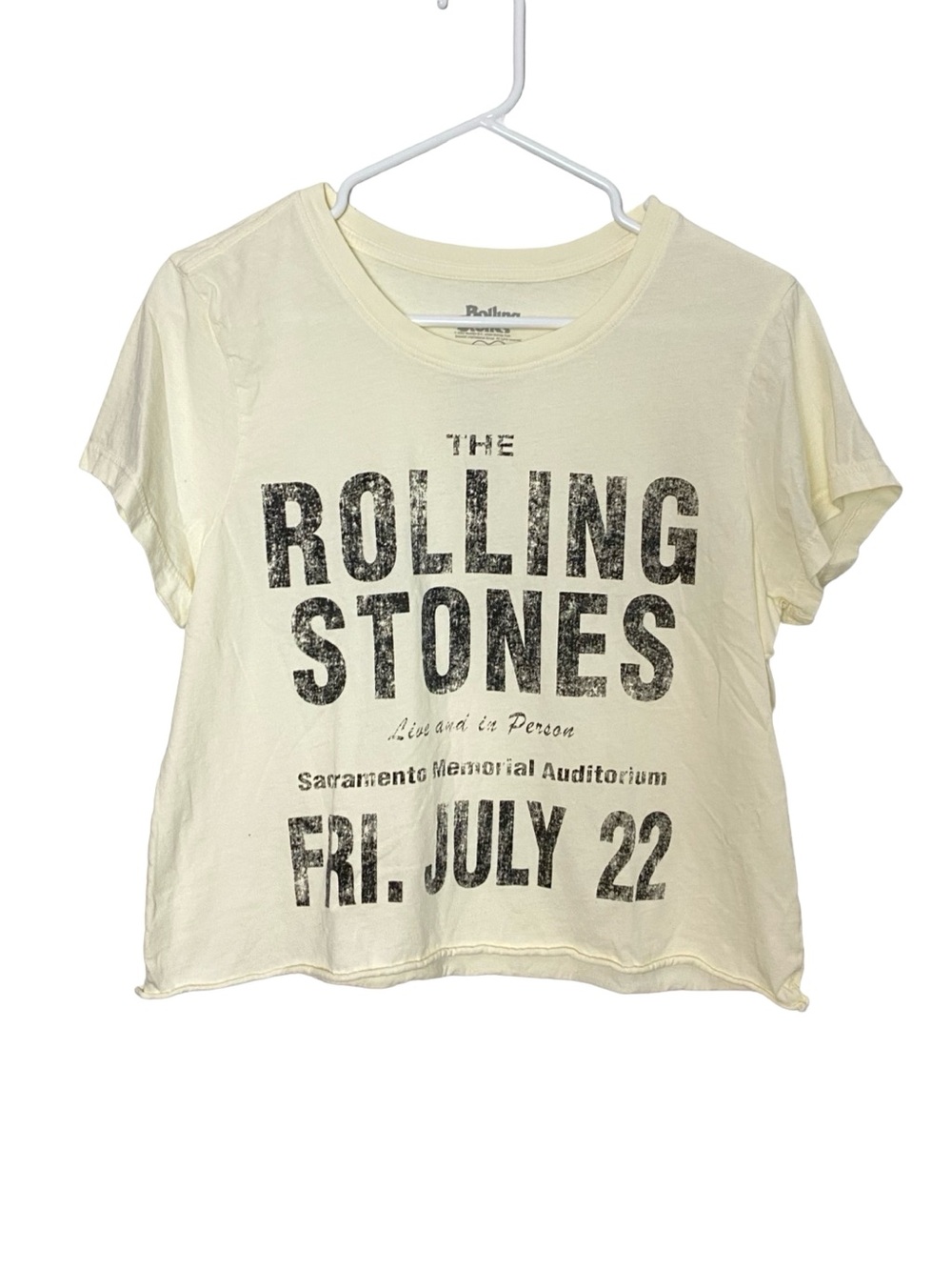 People Of Leisure Rolling Stones Band Tees Tshirt Womens Size XXL Crop Retro